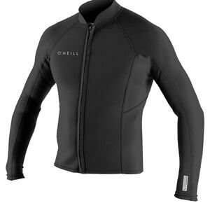 O'Neill Men's Reactor-2 1.5mm Front Zip Long Sleeve Wetsuit Jacket, Black, M